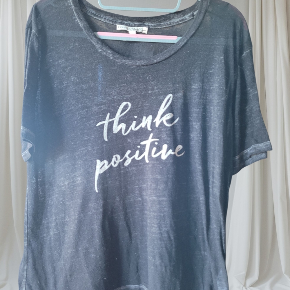 XS Express Black 'Think Positive' Short Sleeve Tee